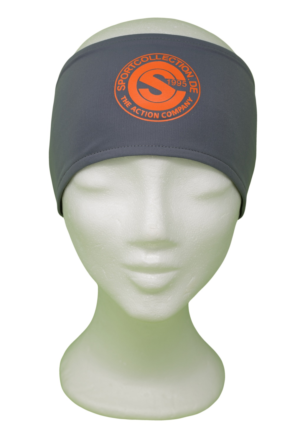 Stöhr Stirnband Grau-Orange-Logo